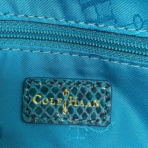 Cole Haan Isabelle clutch, teal snake print - Picture 11 of 12